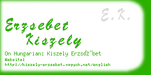 erzsebet kiszely business card